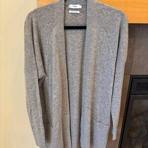 VINCE Women's Heather Grey Cashmere Cardigan Large with flaw.